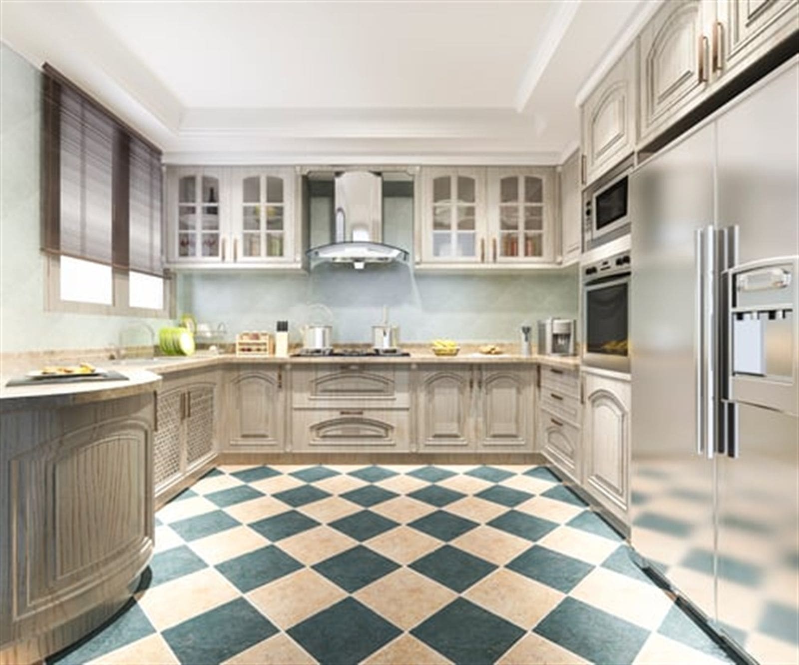 Refinished kitchen cabinetry with a smooth factory-style painted finish
